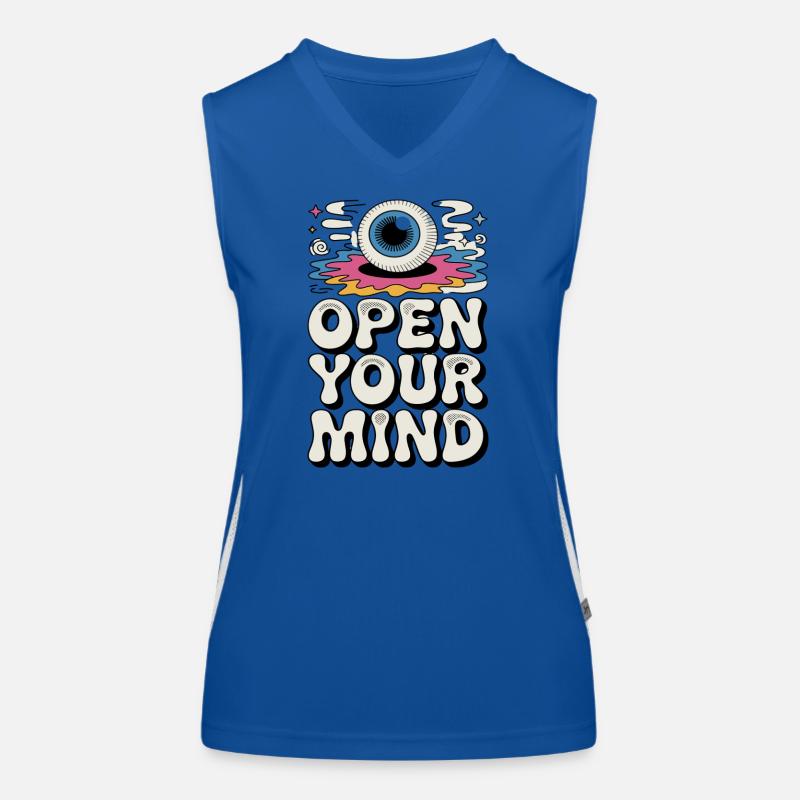  Open Your Mind Psychedelic Auge Retro Hippie Débardeur respirant contrasté Femme