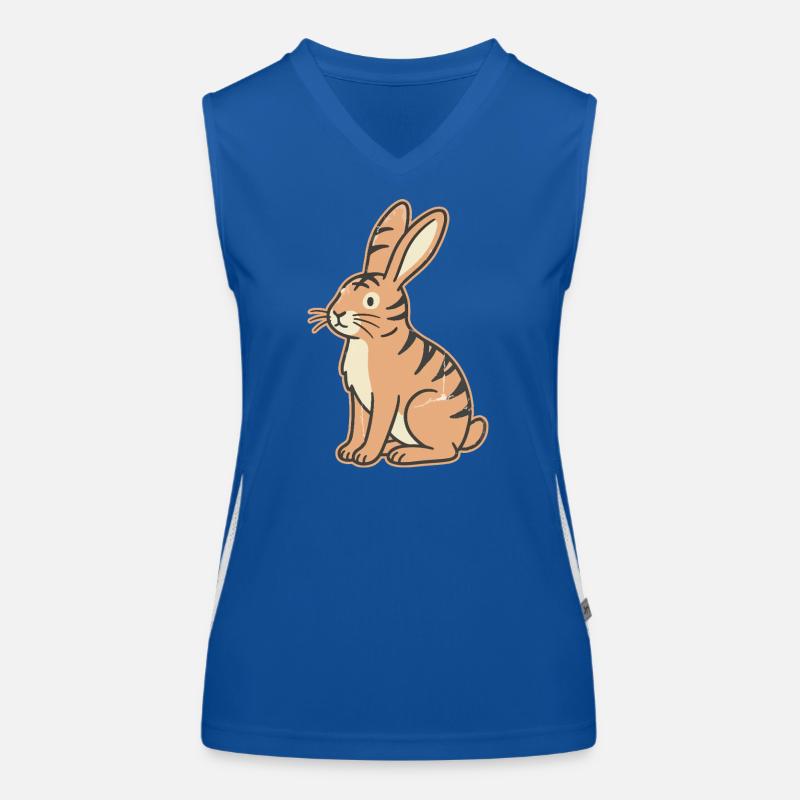 Pastel tabby rabbit stripes Tabby Women's Functional Contrast Tank Top