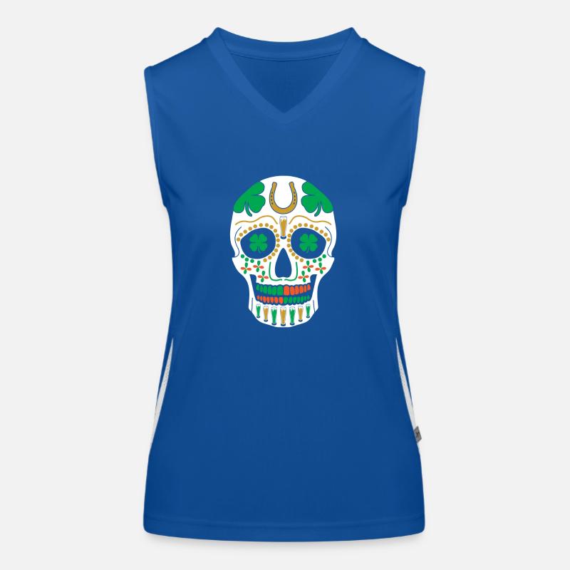 Parade de la bière de la Saint-Patrick Skull Shamrock Parade Débardeur respirant contrasté Femme