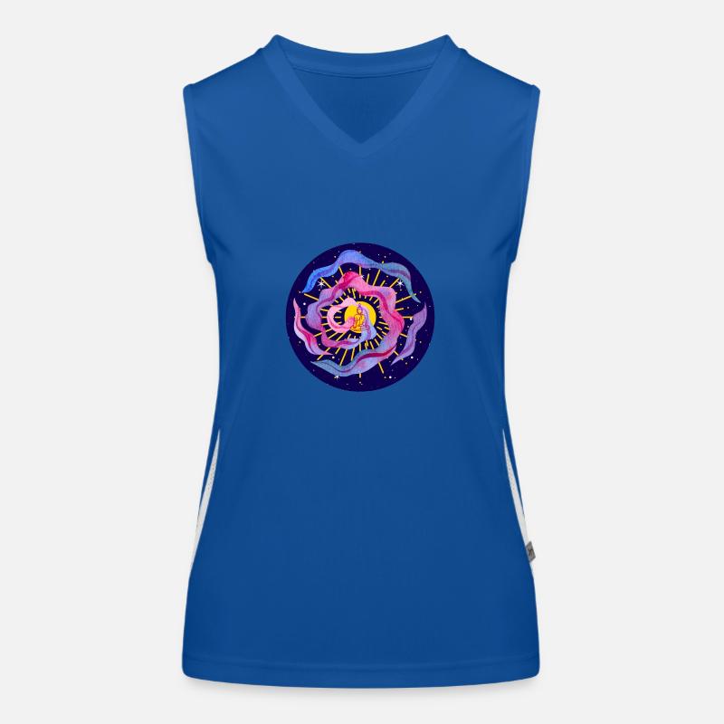 Buddha Sun 3 - Women's Functional Contrast Tank Top - royal/white