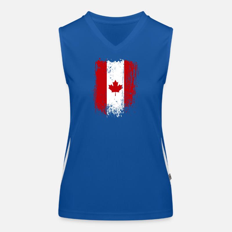 Grunge Canada Drapeau Érable Art Débardeur respirant contrasté Femme