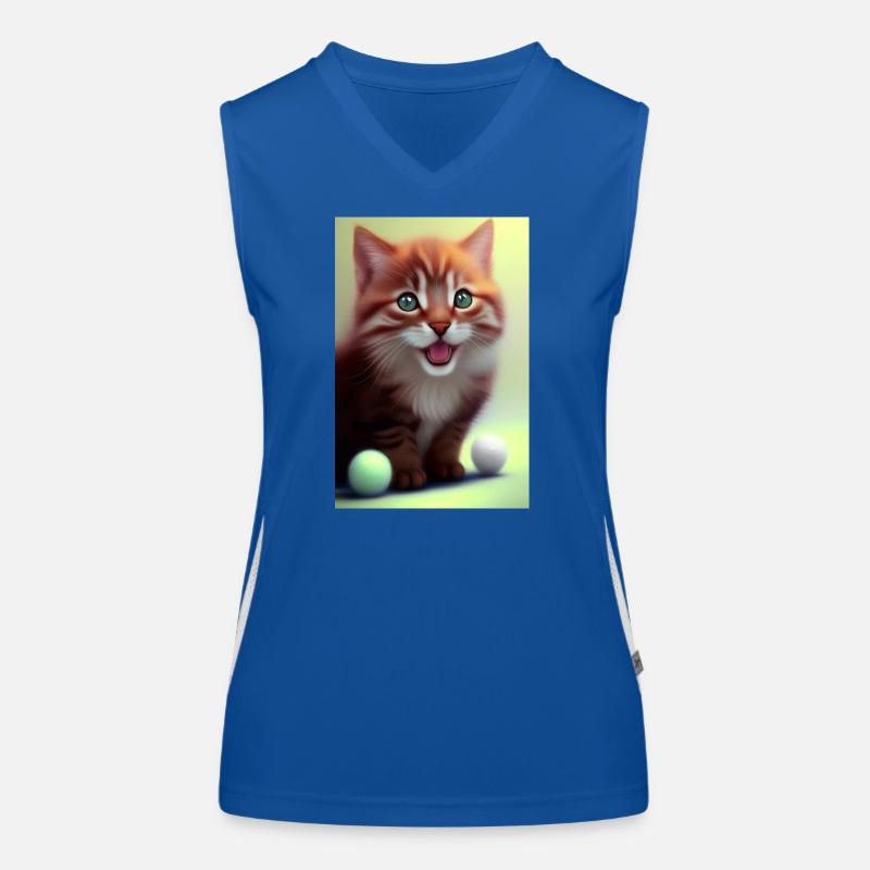 Petit bébé chat mignon Débardeur respirant contrasté Femme