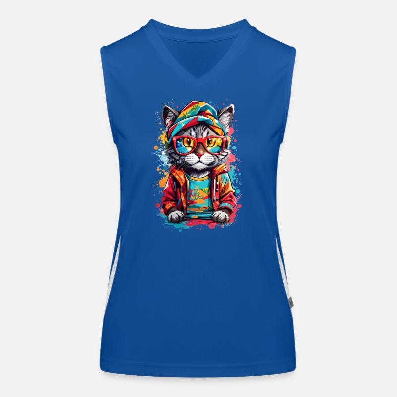 Coole Katze Funktionelles Kontrast-Tank Top für Frauen