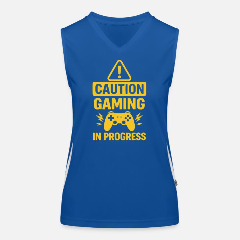 Warning Gaming In Progress  Women's Functional Contrast Tank Top