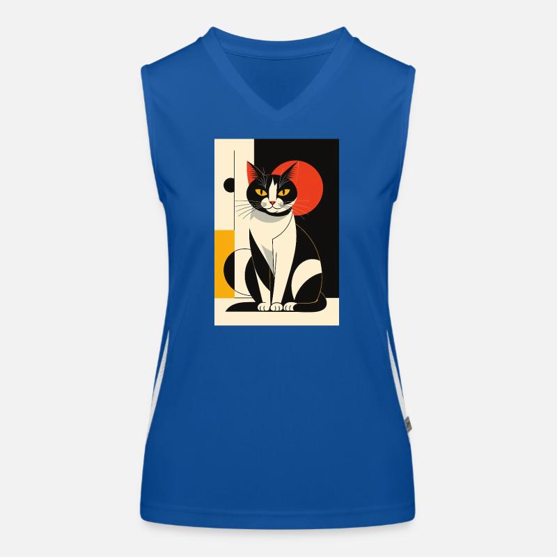Avant-garde Cat R01 - Women's Functional Contrast Tank Top - royal/white