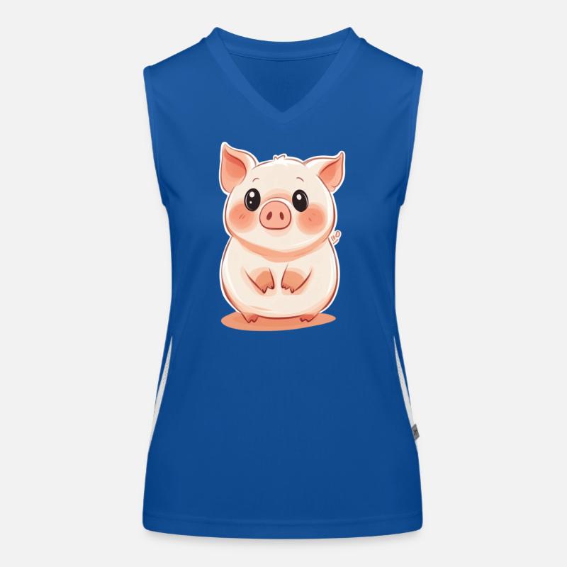 Schwein Ferkel Funktionelles Kontrast-Tank Top für Frauen