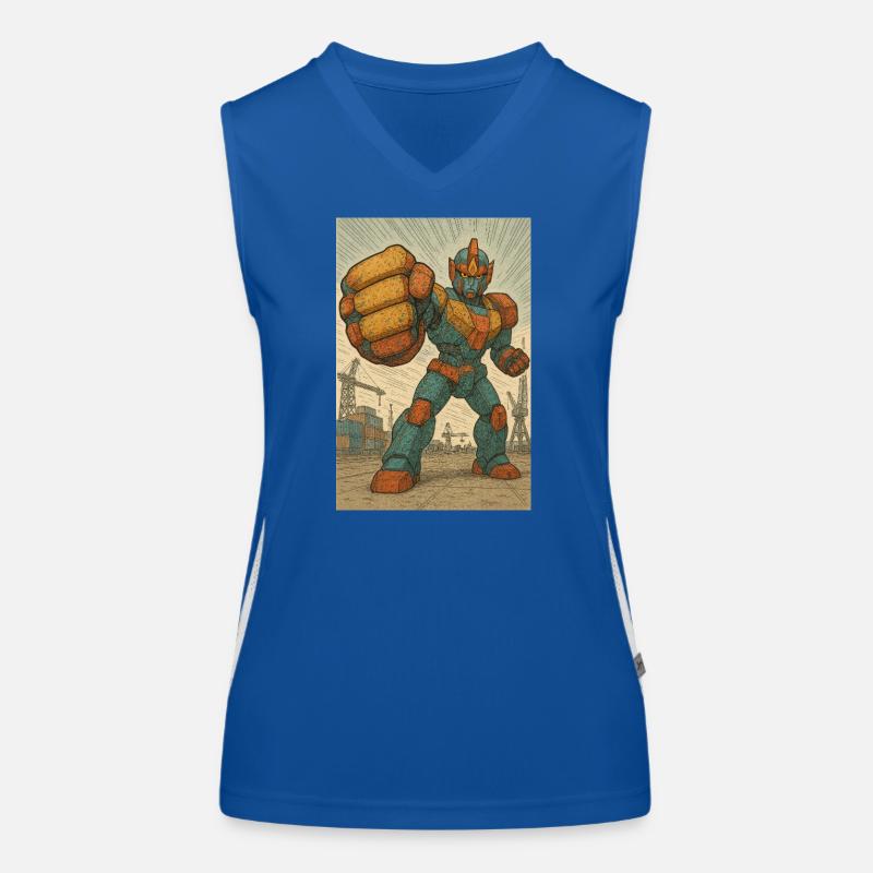 Position de combat de robot dans les docks Débardeur respirant contrasté Femme