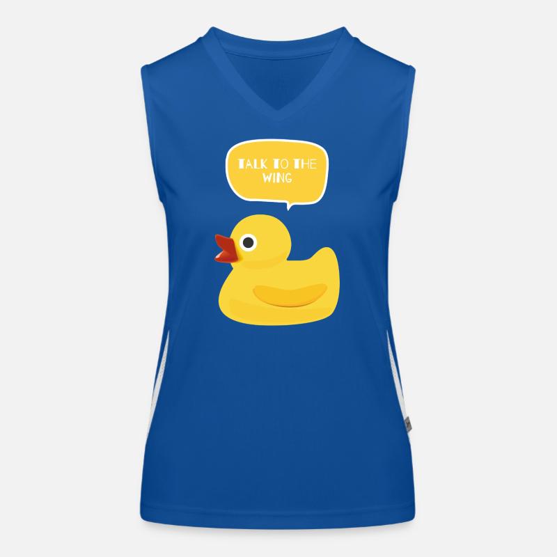 Talk to the Wing Duck Design - Women's Functional Contrast Tank Top - royal/white