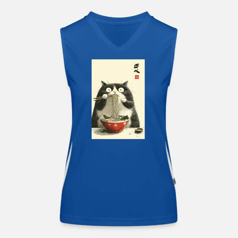 Neko Ramen Feast Women's Functional Contrast Tank Top