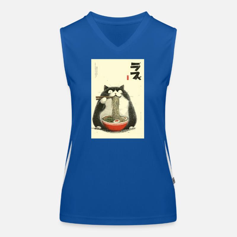 Neko Ramen Katze Funktionelles Kontrast-Tank Top für Frauen