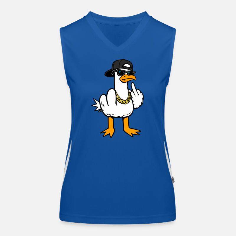 Coole Möwe Lustig Frech Mit Mittelfinger Shirt Funktionelles Kontrast-Tank Top für Frauen