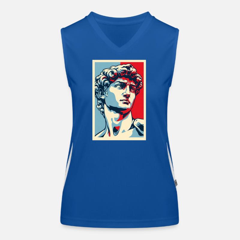 David Michelangelo dans Pop Art : Portrait bleu-rouge Débardeur respirant contrasté Femme