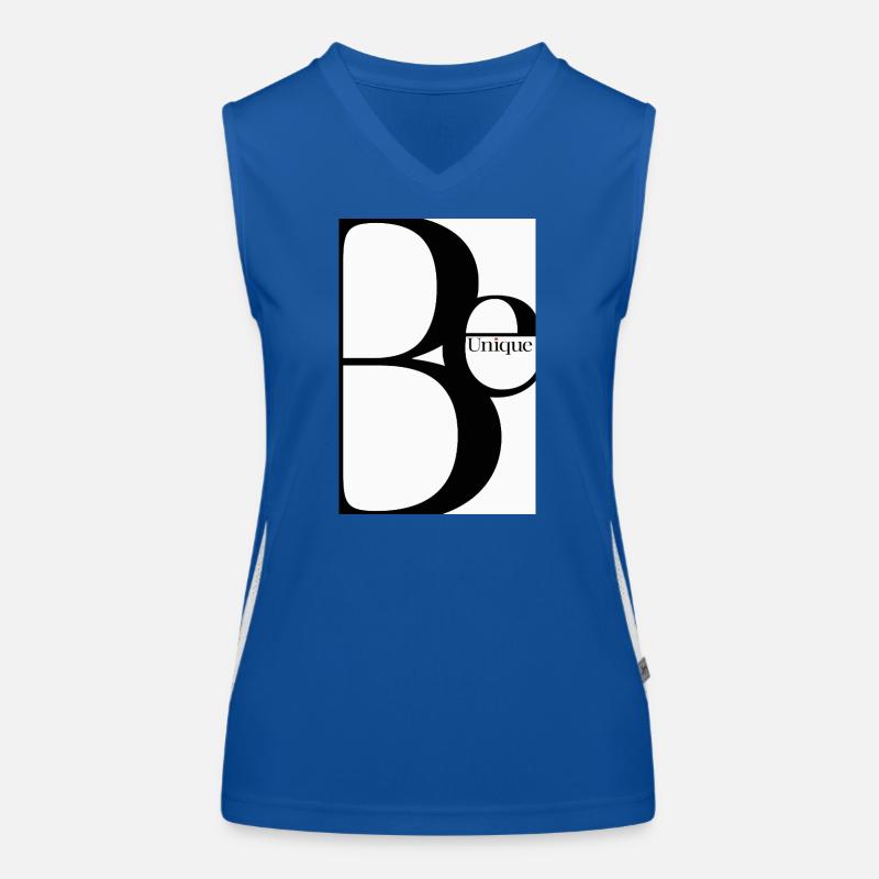 Be Unique – Minimalist Typography Design Funktionelles Kontrast-Tank Top für Frauen