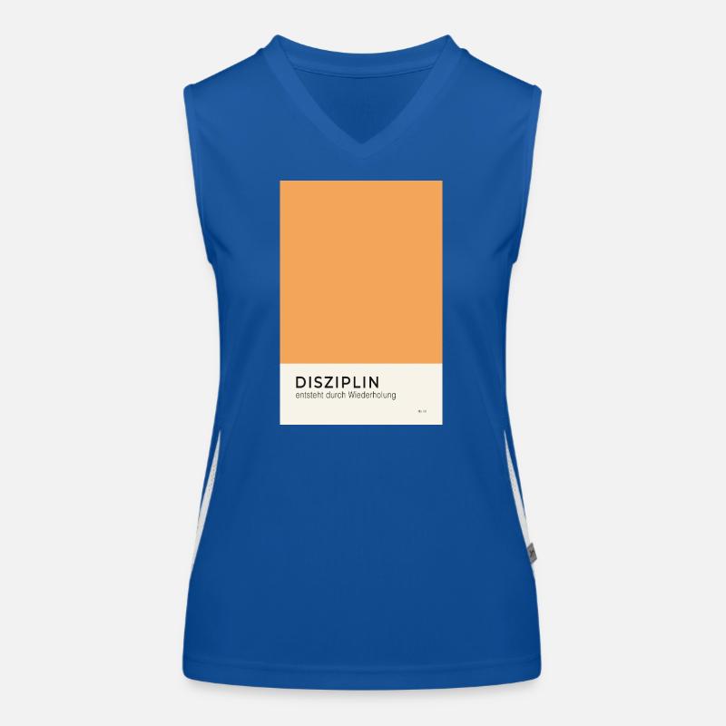 Disziplin entsteht durch Wiederholung Poster Funktionelles Kontrast-Tank Top für Frauen