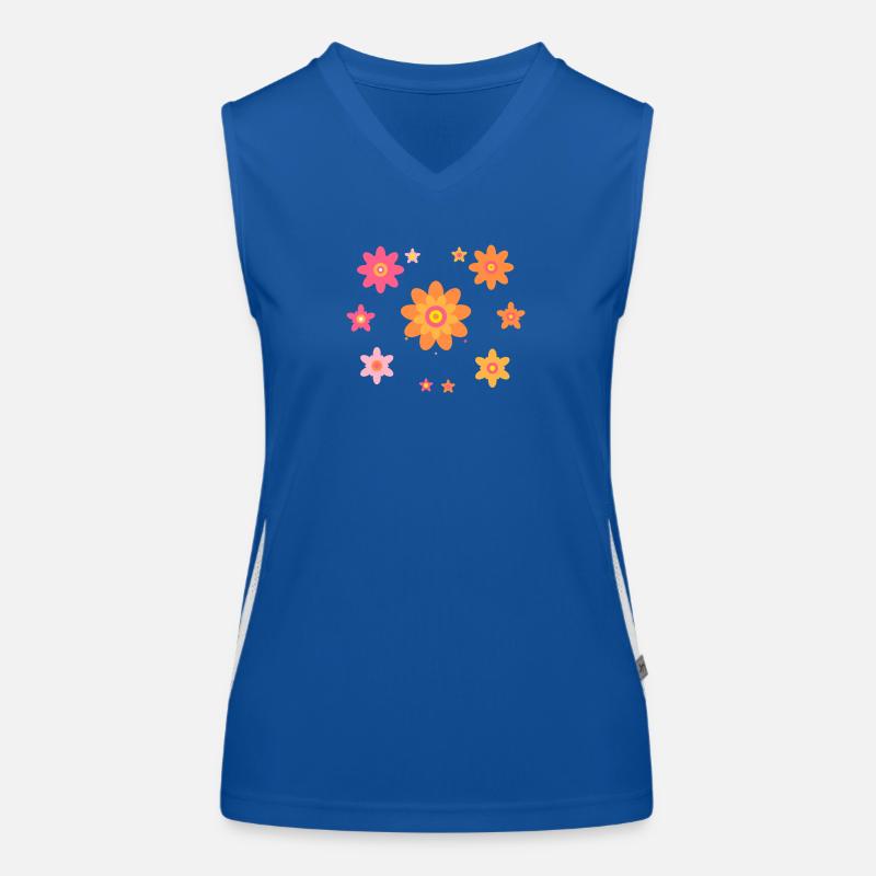Colorful Flower Orbital Pattern Women's Functional Contrast Tank Top