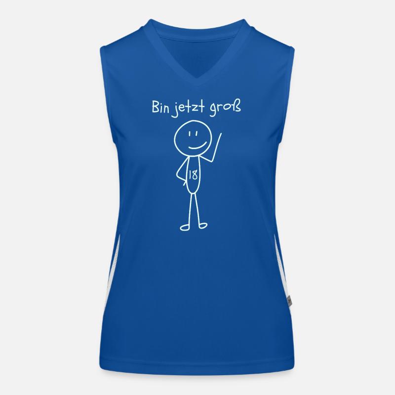 Bin Jetzt Groß 18 – Strichfigur 18. Geburtstag Funktionelles Kontrast-Tank Top für Frauen