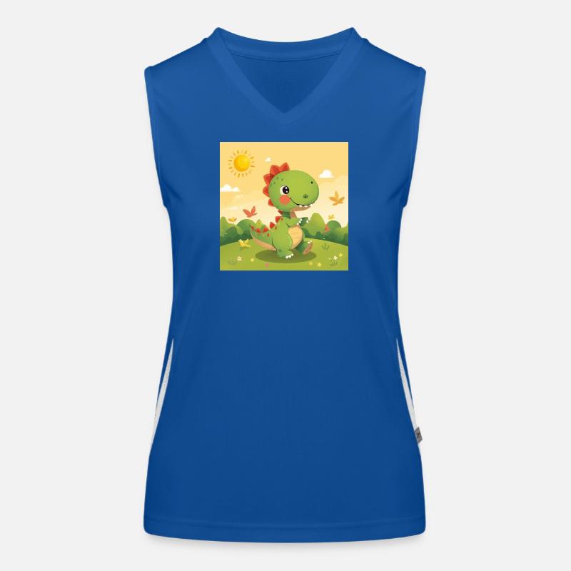 Kleiner Dino Funktionelles Kontrast-Tank Top für Frauen