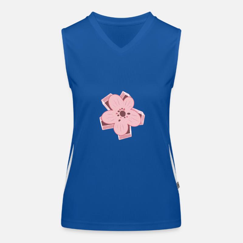 Fleur rose design moderne Débardeur respirant contrasté Femme