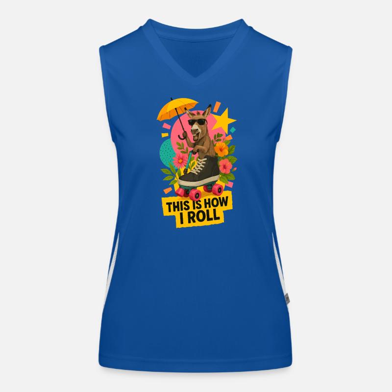 Roll-Esel mit Stil Funktionelles Kontrast-Tank Top für Frauen