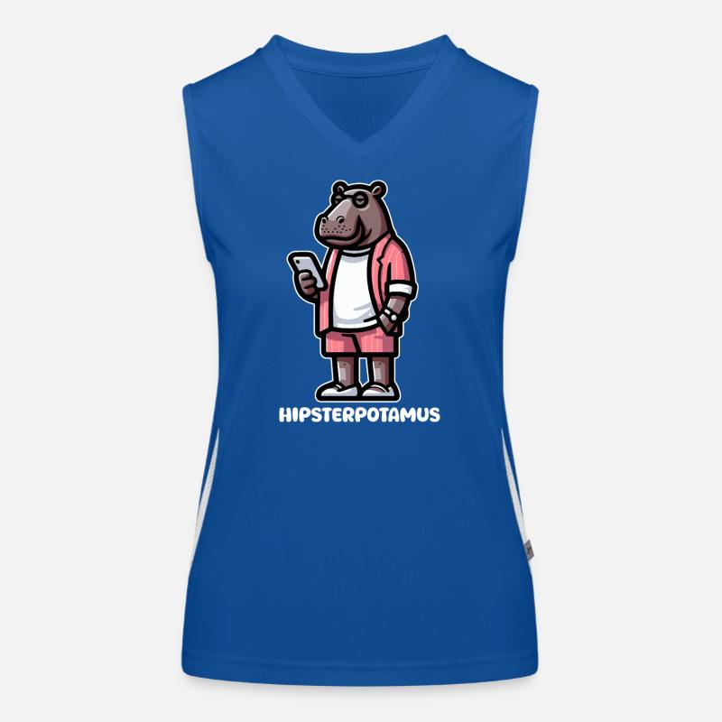 HippoHipster im rosa Anzug Funktionelles Kontrast-Tank Top für Frauen