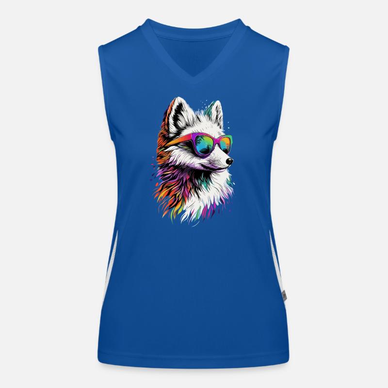 Polarfuchs Schneefuchs Eisfuchs Süßer Weißer Fuchs Funktionelles Kontrast-Tank Top für Frauen