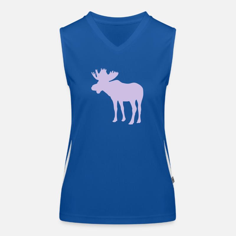 Elch - Moose - Elk Funktionelles Kontrast-Tank Top für Frauen