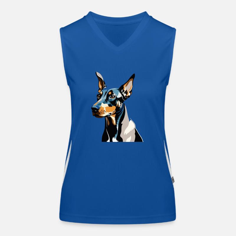 Doberman Pincher - Conception de chien de compagnie Débardeur respirant contrasté Femme