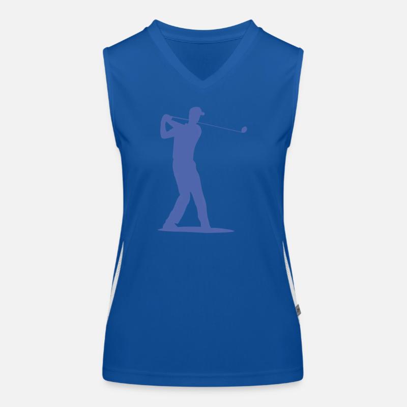 Golfer Silhouette - Tee Golf Women's Functional Contrast Tank Top