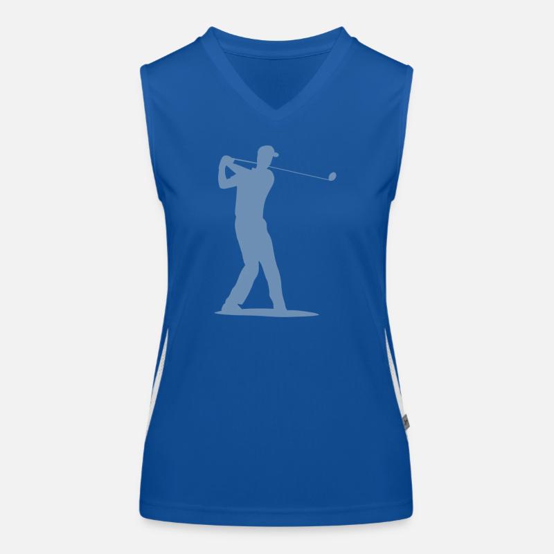 Golfspieler Silhouette - Abschlag Golf Funktionelles Kontrast-Tank Top für Frauen