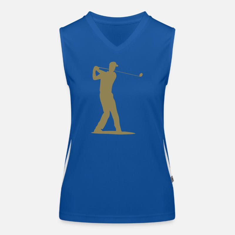 Golfer Silhouette - Tee Golf Women's Functional Contrast Tank Top