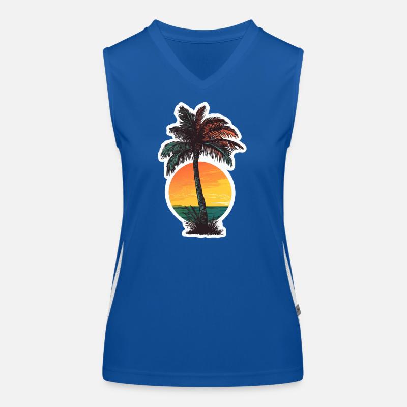 Palme Funktionelles Kontrast-Tank Top für Frauen