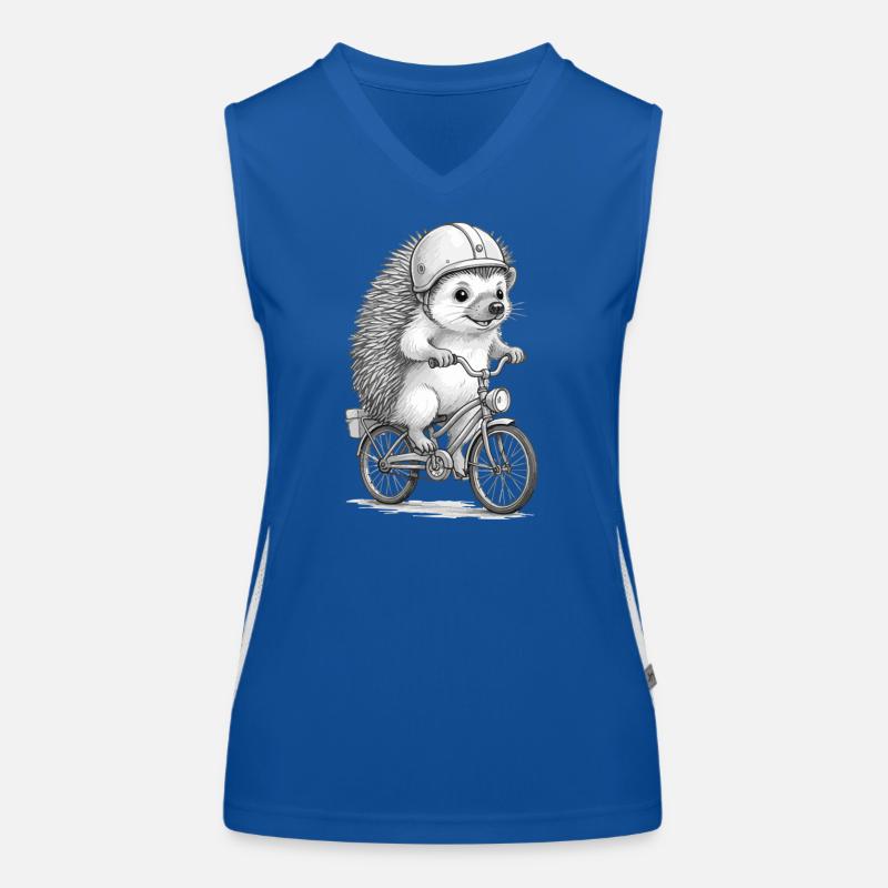 Cavalier hérisson sur un vélo vintage Débardeur respirant contrasté Femme