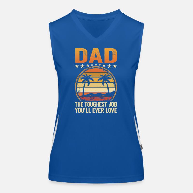 Dad's Toughest Job Sunset Tee Funktionelles Kontrast-Tank Top für Frauen