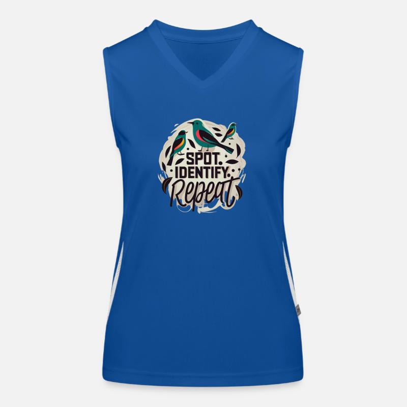 Slogan "Spot, Identify, Repeat" Funktionelles Kontrast-Tank Top für Frauen