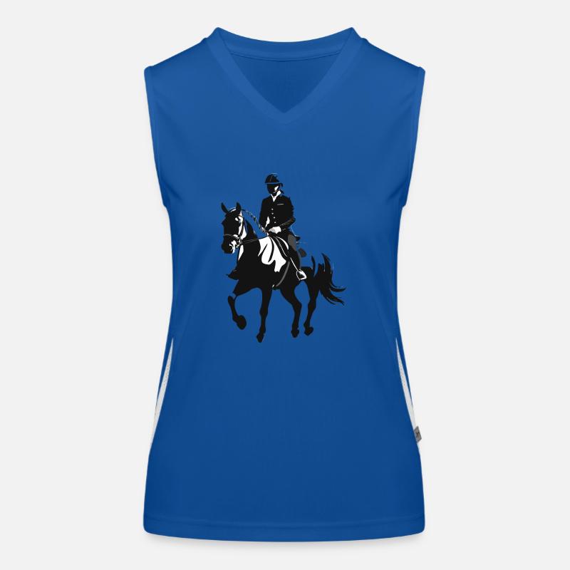 Horse and Rider - Equestrian Design Women's Functional Contrast Tank Top