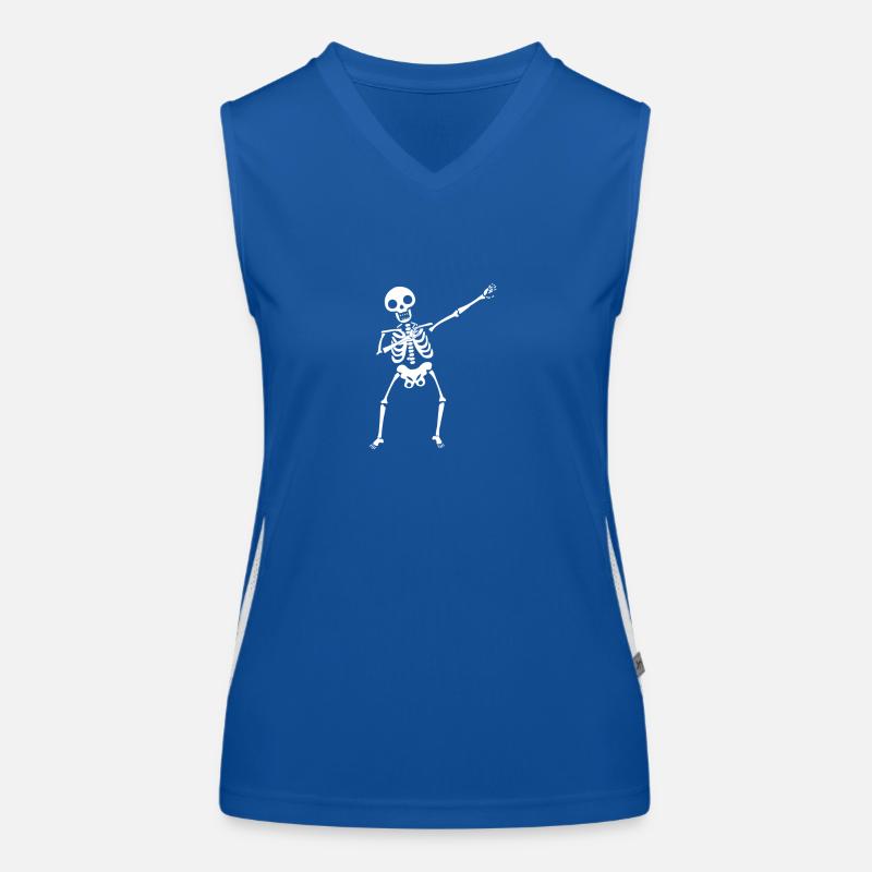 Dabbing Skeleton Gift Children's Hallowenn - Women's Functional Contrast Tank Top - royal/white