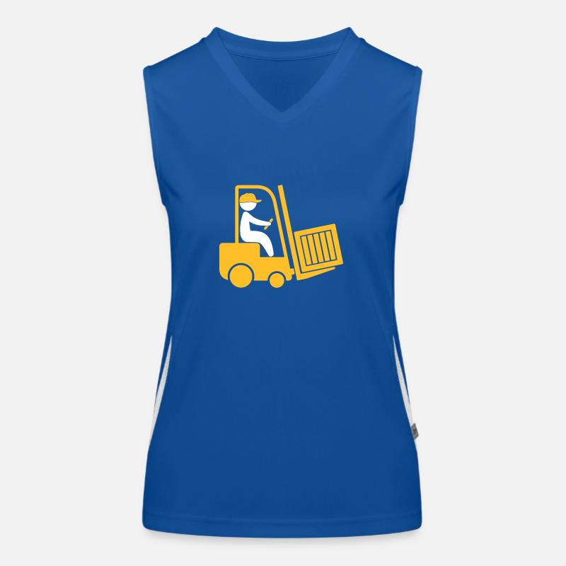 A Forklift Transporting A Box Women's Functional Contrast Tank Top