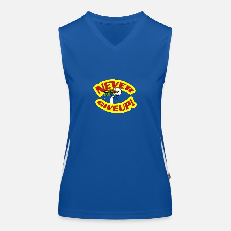 never giveup 2 copy Funktionelles Kontrast-Tank Top für Frauen