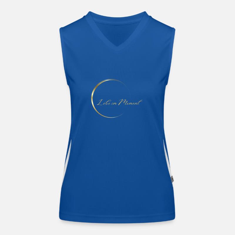 Lebe im Moment Logo,Design Funktionelles Kontrast-Tank Top für Frauen