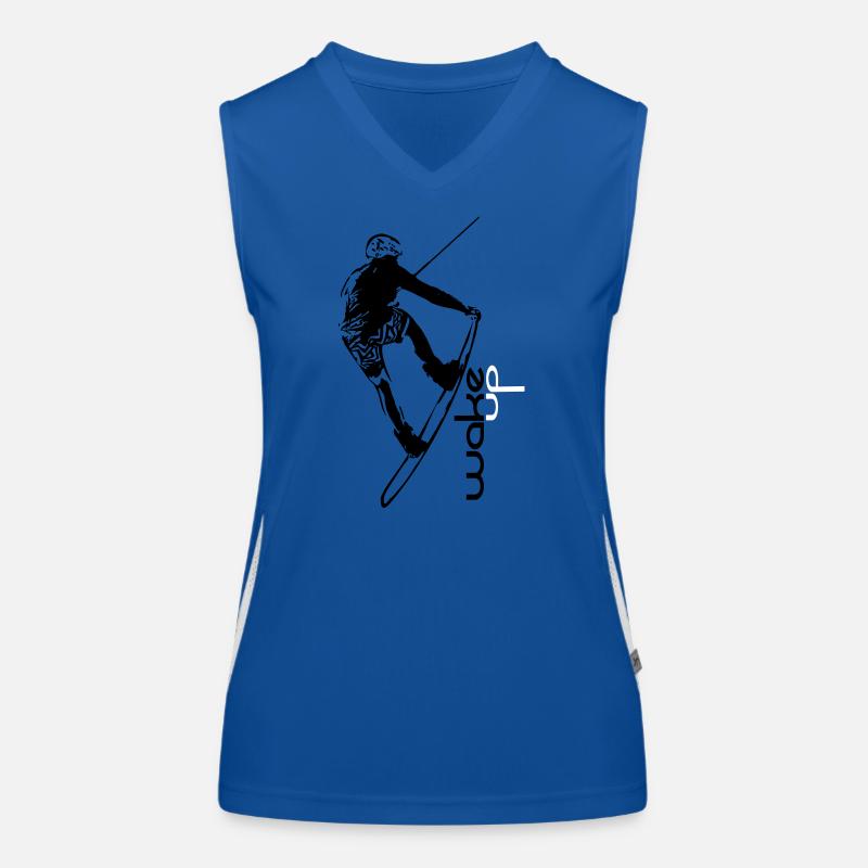 wake up wakeboard Funktionelles Kontrast-Tank Top für Frauen