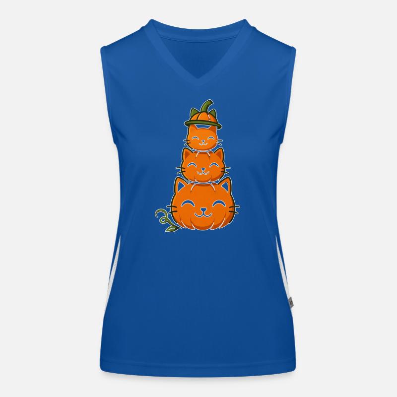 Happy Pumpkin Cat Stack Women's Functional Contrast Tank Top