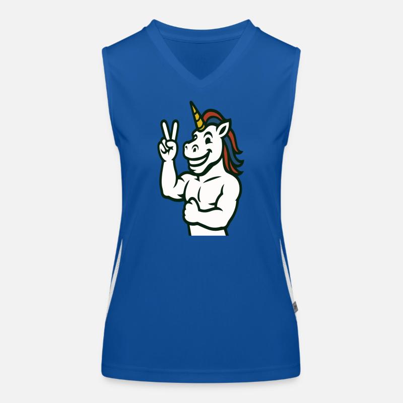 Einhorn-Friedenszeichen Illustration Funktionelles Kontrast-Tank Top für Frauen