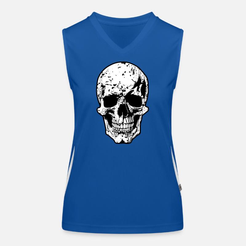 Skull Splatter Grunge Print Débardeur respirant contrasté Femme