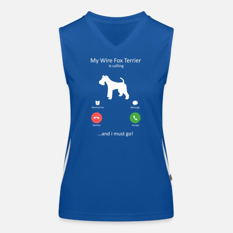 Wire Fox Terrier ruft Hundebesitzer-Design an Funktionelles Kontrast-Tank Top für Frauen