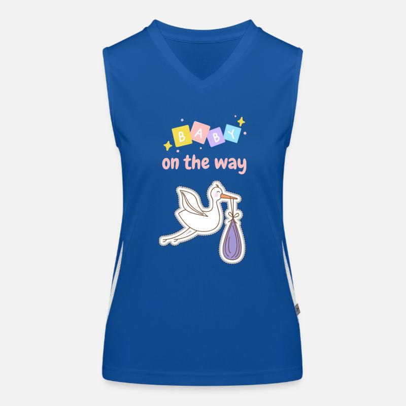 Baby on the way mit Storch 3 - rosa Funktionelles Kontrast-Tank Top für Frauen
