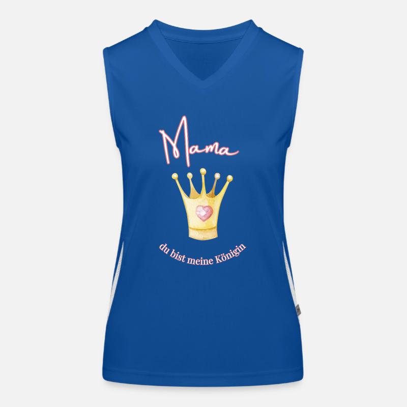Maman - ma reine. Débardeur respirant contrasté Femme