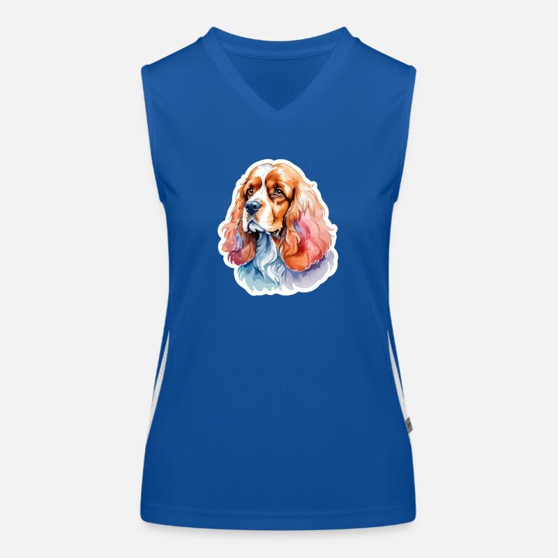 American Cocker Spaniel Wasserfarben Funktionelles Kontrast-Tank Top für Frauen