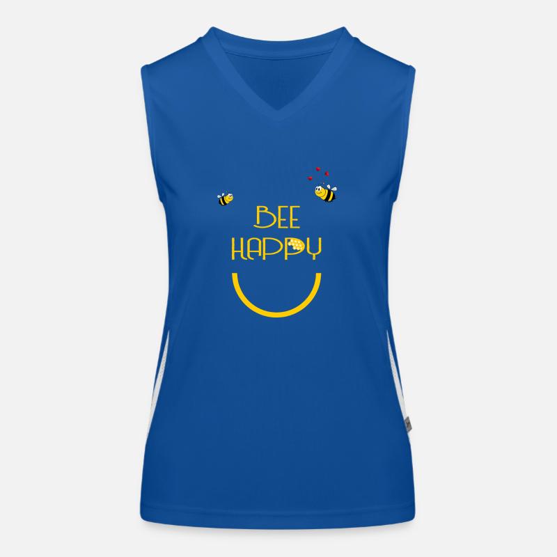 Bee Happy Bienen gelb Funktionelles Kontrast-Tank Top für Frauen