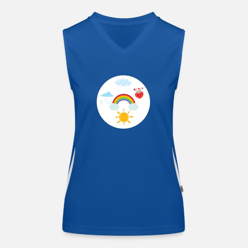 Rainbow, Sun, Cloud, Lucky Bear Women's Functional Contrast Tank Top