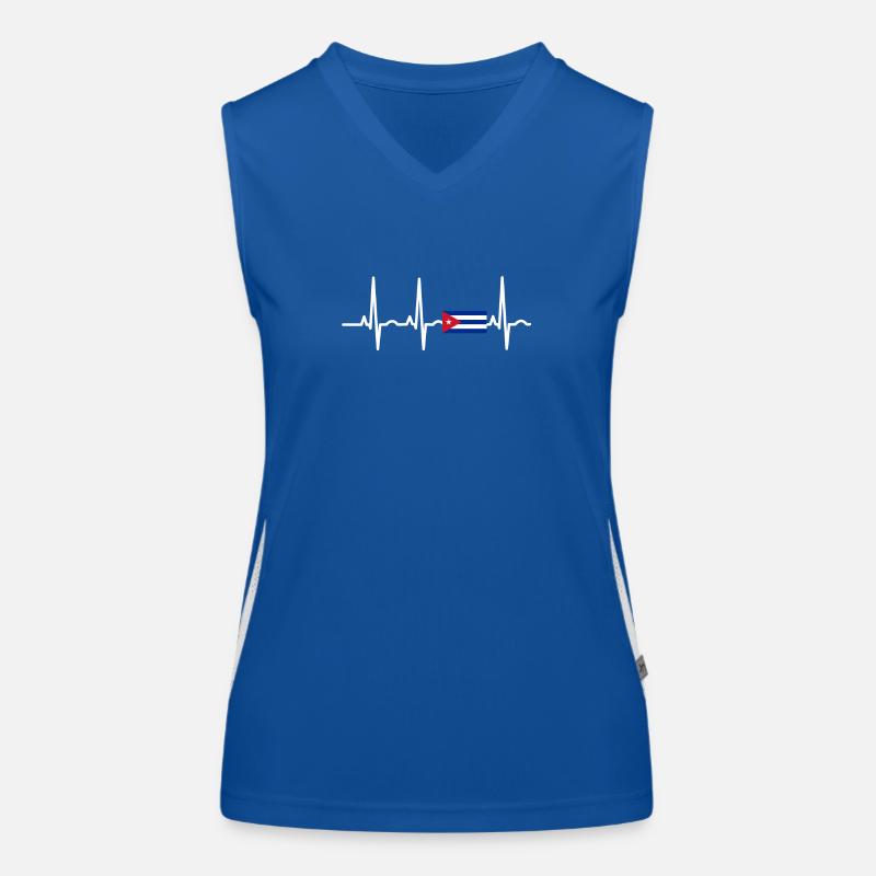 ECG heartbeat Cuba Cuba Women's Functional Contrast Tank Top